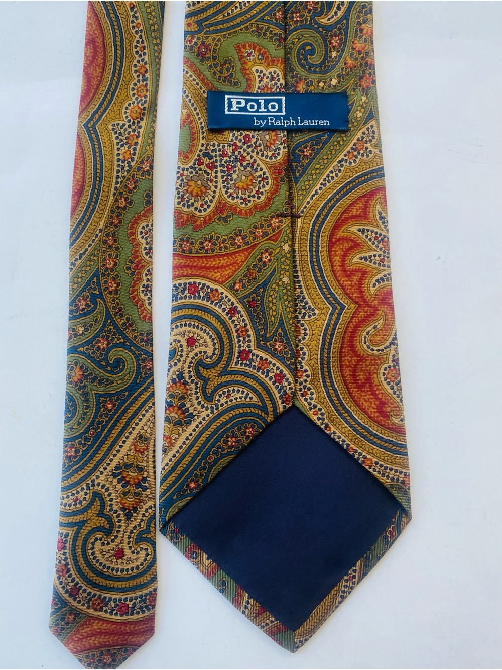 Vintage Handmade Polo by Ralph Lauren Men's Paisley Silk Tie in Multi-Color
